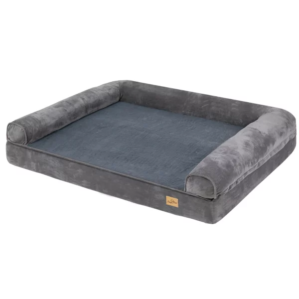Golden Retriever resting on XXL orthopedic dog bed