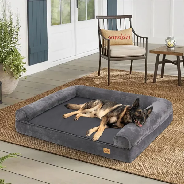 Orthopedic dog bed showing the thick sponge foam base and waterproof liner