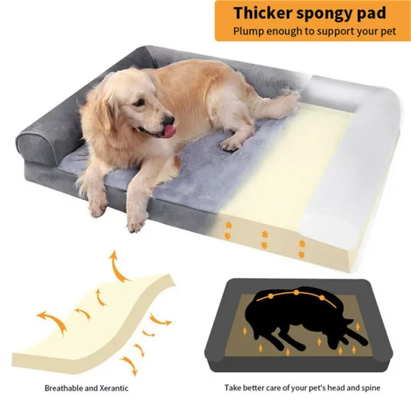 Orthopedic dog bed with removable cover, demonstrating ease of washing