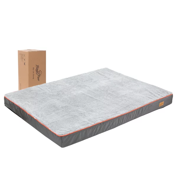 Side view of a large dog bed showing its thick memory foam construction