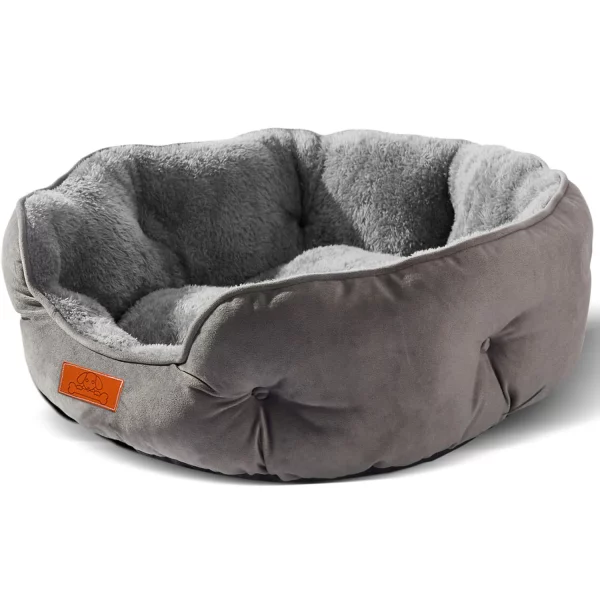 Pet Bed for Small and Large Pets, Soft, Washable, Non-Slip Base, Water Resistant, Grey, 50 cm, GRAY, GERMANY
