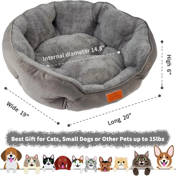 Close-up of the soft corduroy fabric on the grey pet bed