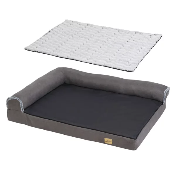 xxl xl large orthopedic dog bed, washable cover detail, zip closure
