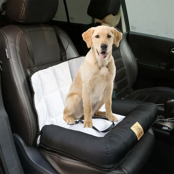 Close-up view of the durable, waterproof Oxford cloth material of the dog car seat bed