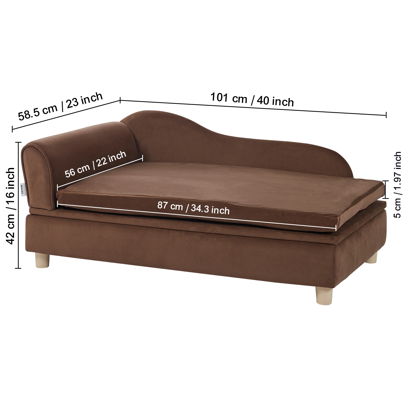 Brown 36x23x16 in
