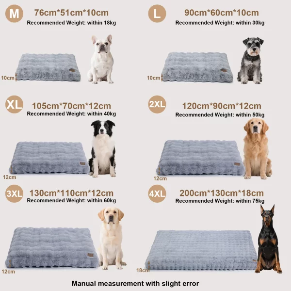 Beige extra large dog bed, soft and warm for cosy naps