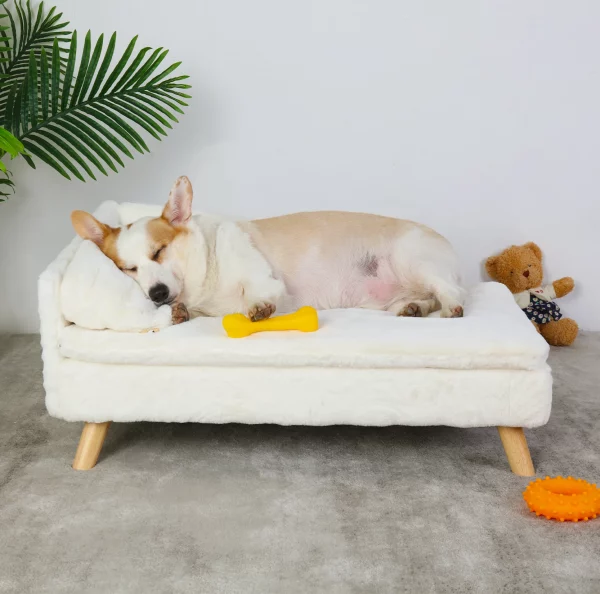 Underside view of soft dog bed with non-slip base