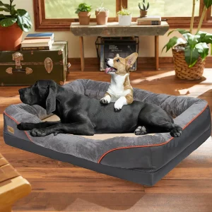Orthopedic dog bed with waterproof design, offering comfort for large dogs.