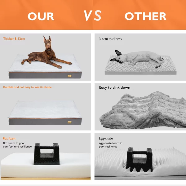Orthopedic dog bed with handle, demonstrating portability
