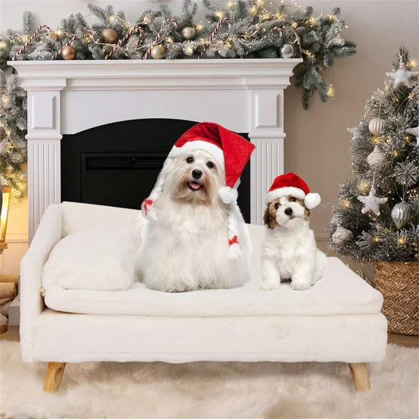 Cat sofa, cozy pet retreat, supportive backrest, easy to clean cushion