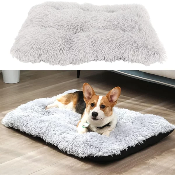 Grey pet dog bed with removable cover, easy to clean