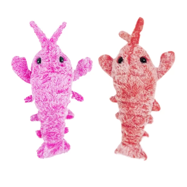 Lobster pet toy with its plush cover removed for washing