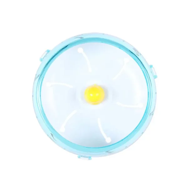 Clear acrylic hamster wheel, highlighting its easy-to-clean surface