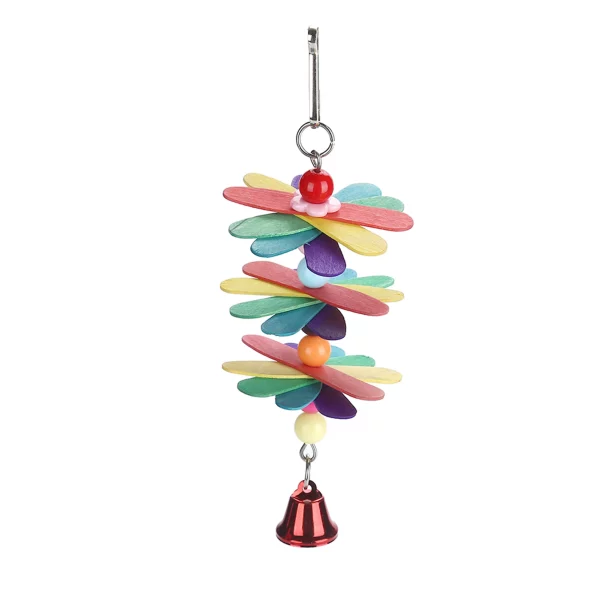 Cage Swing Toy Parakeet Toy Parrot Chewing Swing Parrot Pet Bird Parrot Colorful Beads Bell Toys Chewing Swing Cage