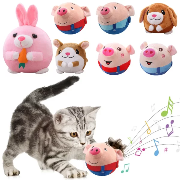 Plush pig toy with charging port visible
