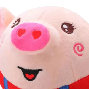 Plush pig pet toy from the side