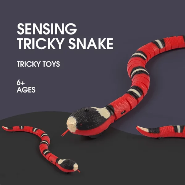 Smart Sensing Snake Cat Toy interacting with a cat, demonstrating engaging playtime.