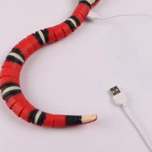 Smart Sensing Snake Cat Toy in motion, showcasing its segmented body and realistic design.