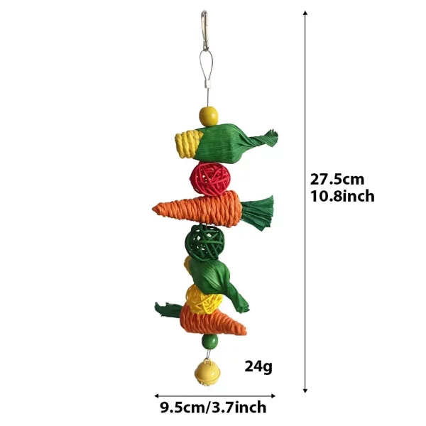 Hamster chewing on a natural wood molar grinding toy