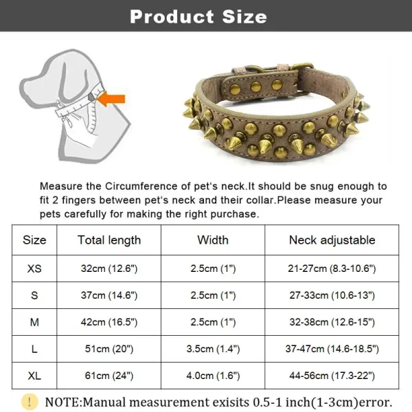 Collection of studded leather dog collars in different colors
