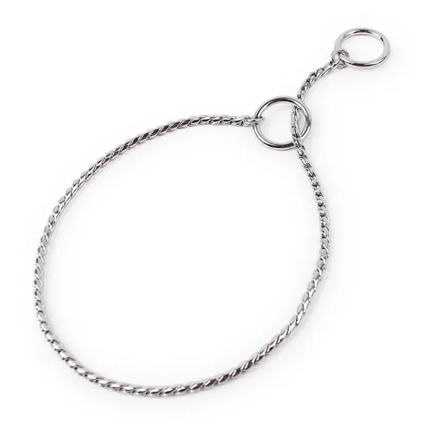 Dog training collar, laid out flat, full length view