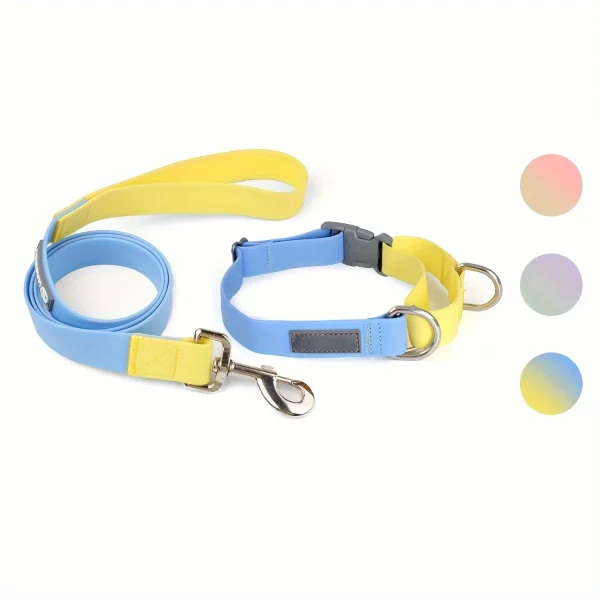 Front view of a light purple adjustable dog collar