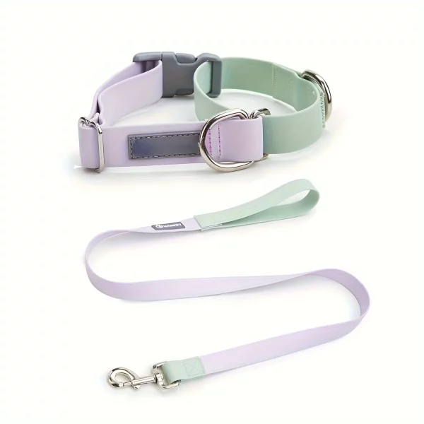 Detail of the PVC texture and stitching on a dog collar