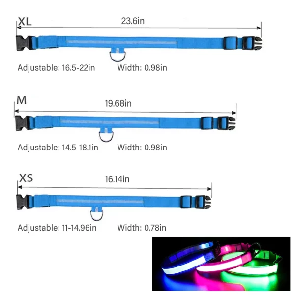 Close-up of the LED dog collar's USB charging port