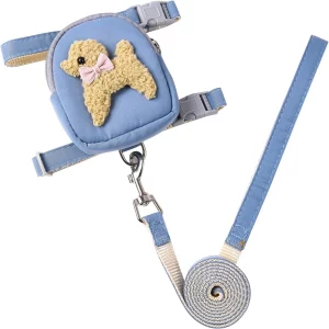 Dog Vest Harness Leash Pet Harness & Leash Adjustable Chest Collar Puppy Outdoor Walking Leash with Cute Snack-Bag