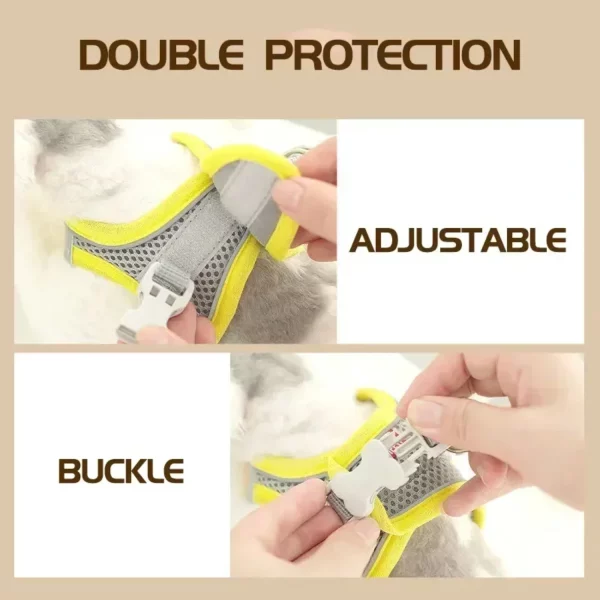 Close-up of the breathable mesh material on a dog vest harness