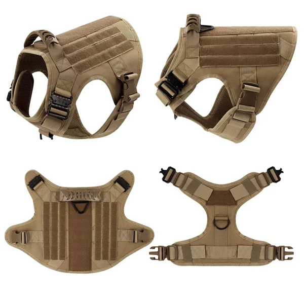 Tactical dog harness with Molle system on the side for accessories