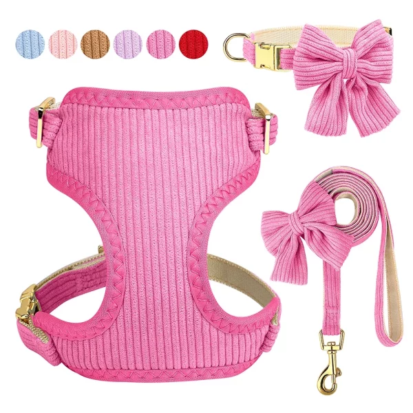 Close-up of the breathable mesh dog harness showing adjustable straps and secure buckle