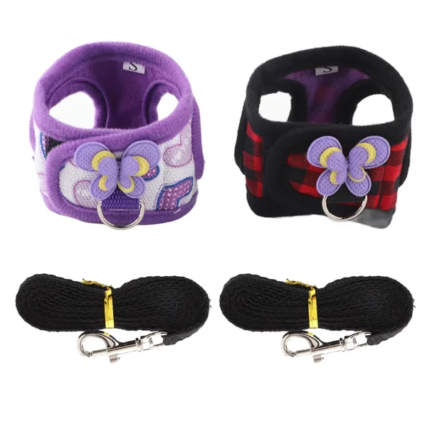 Chinchilla Harness Vest with Leash for Small Pets - for squirrel , Hamster - Red Grid & Purple Heart Design, UNITED