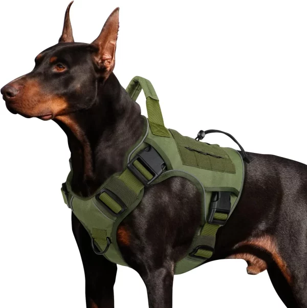 Adjustable No-Pull Tactical Dog Harness with Handle for Large Dogs - Reflective Military Vest for Labrador Retriever,