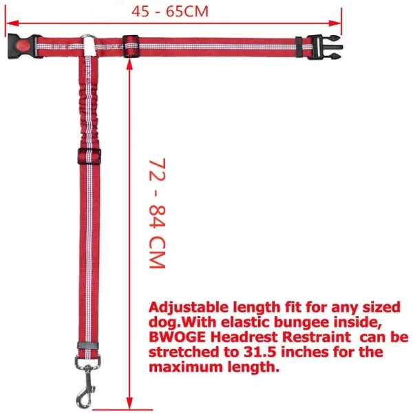 Dog car seat belt leash with anti-shock elastic buffer detail