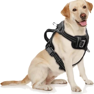 Maxetodo No-Pull Adjustable Dog Harness for Large Dogs - Reflective, No-Choke, Soft Padded Vest with Breathable Mesh,