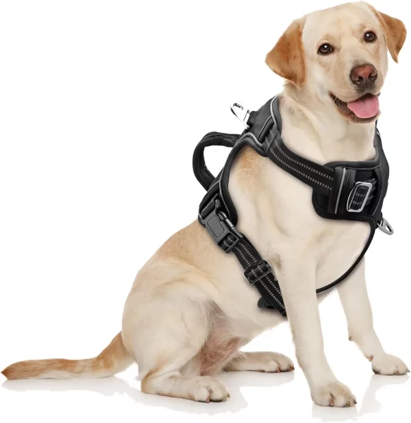Maxetodo No-Pull Adjustable Dog Harness for Large Dogs - Reflective, No-Choke, Soft Padded Vest with Breathable Mesh,