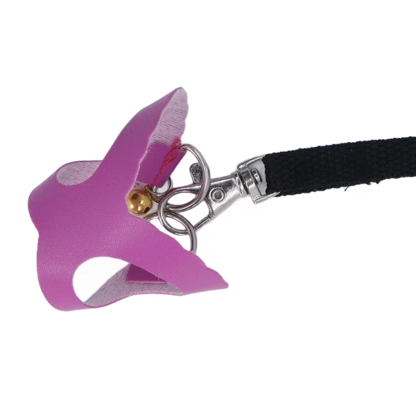 Hamster harness and leash set in purple, showing all components