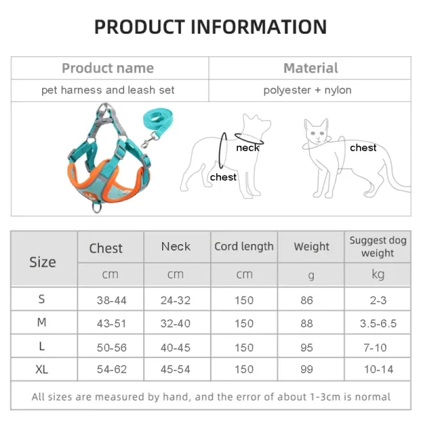 Flat lay of dog harness showing print design