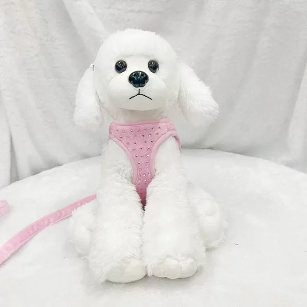 Side view of harness on a dog, demonstrating fit and design