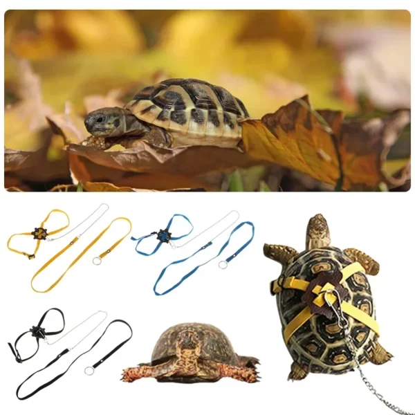 Blue adjustable reptile leash, soft strap