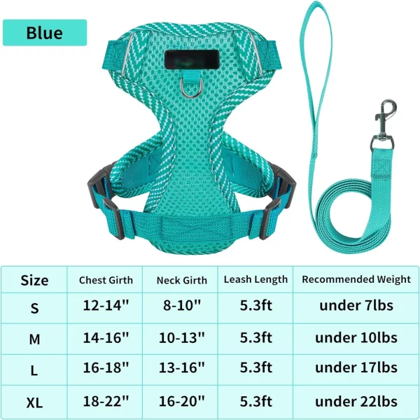 Reflective band detail on a secure small dog vest harness