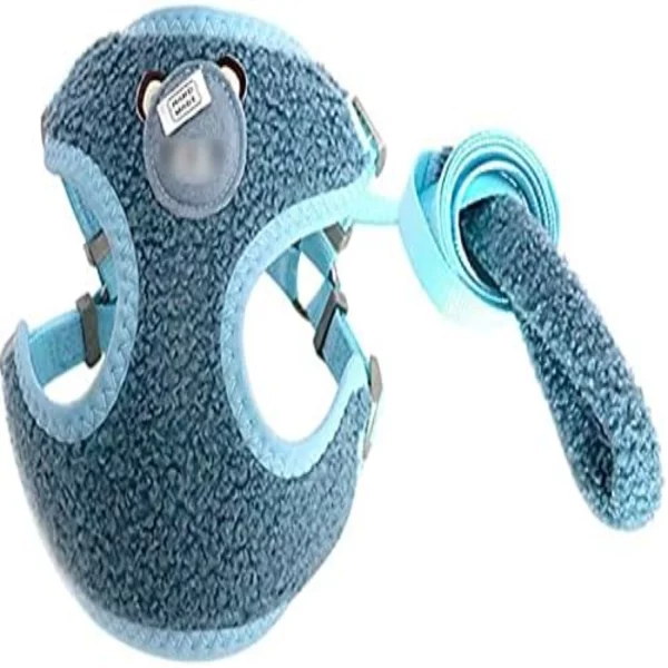 ® Cute Small Dog Harness with Velvet Leash Mesh Padded Vest Harness for Walking Small Medium Dogs and Cats, Medium