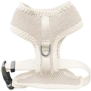 ® Cute Small Dog Harness with Velvet Leash Mesh Padded Vest Harness for Walking Small Medium Dogs and Cats, Medium
