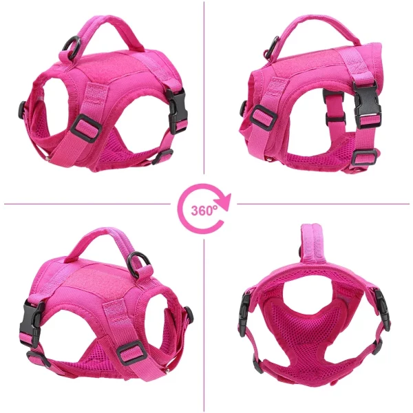 Side profile of the military-style cat vest harness on a pet