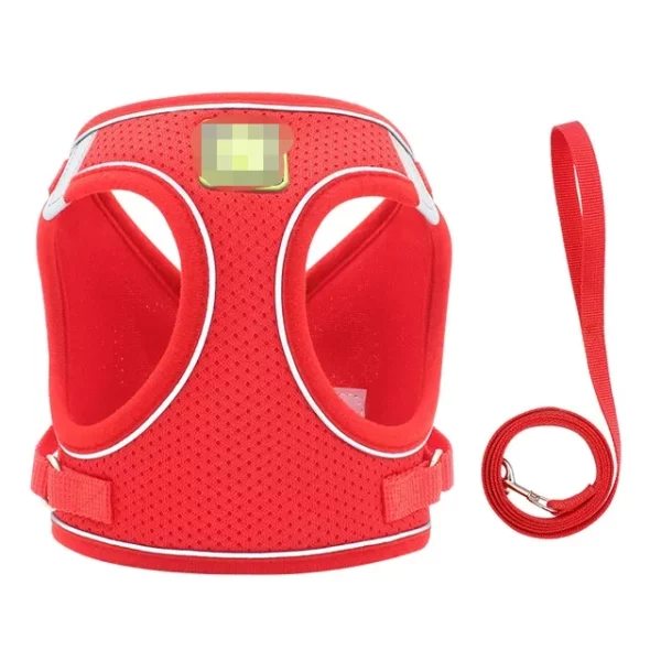 Nylon Mesh Puppy Cat Harnesses Vest Reflective Dog Harness and Leash Set for Chihuahua Pug Small Medium Walking Lead