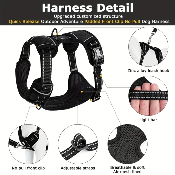 Detail of the soft mesh fabric on the dog harness