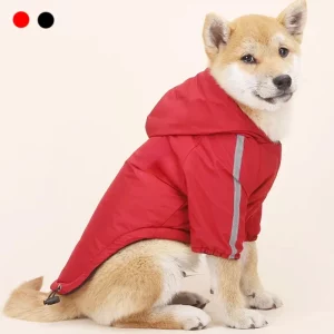 Autumn Winter Pet Dog Waterproof Coat Puppy Warm Cotton Jacket The Dog Face Hoodie Reflective Clothing For Dogs Cats
