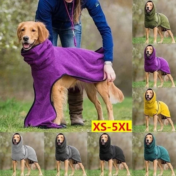 Close-up of the soft fleece velvet fabric of a dog jacket