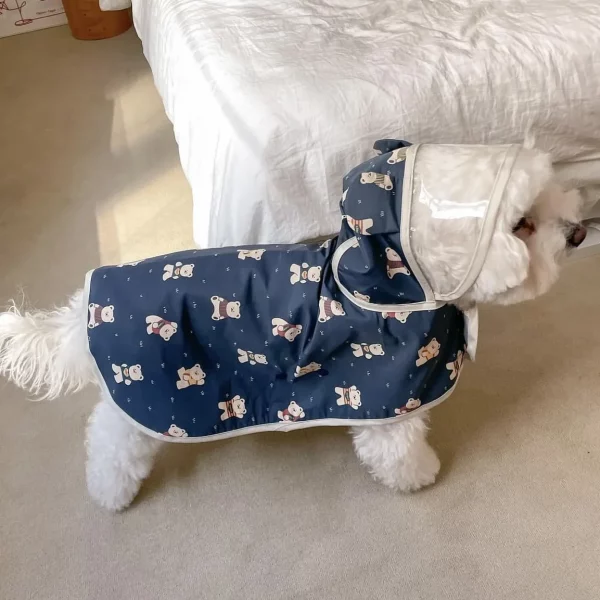 Puppy Dog Rain Coat Waterproof Reflective Classics Pet Raincoat with Harness for Small Dogs Pomeranian Dachshund